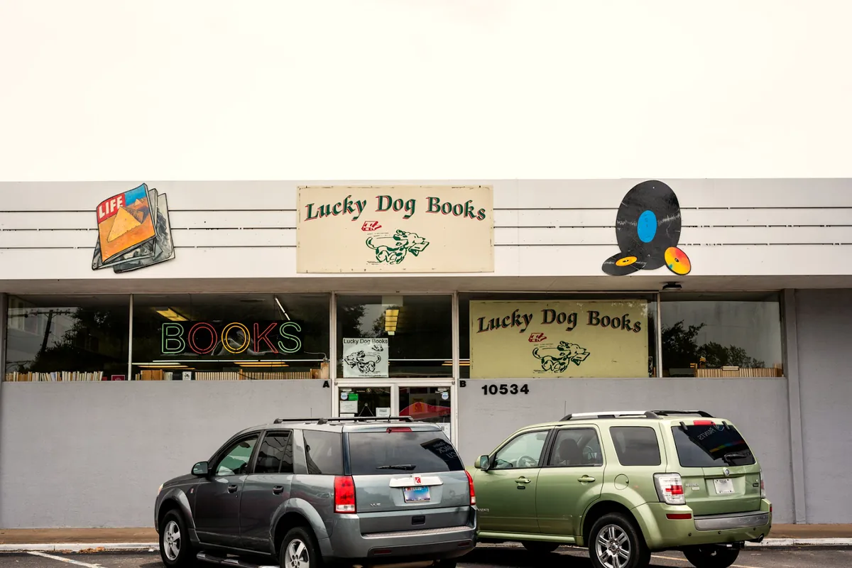 Lucky Dog Books storefront on Garland Road in East Dallas